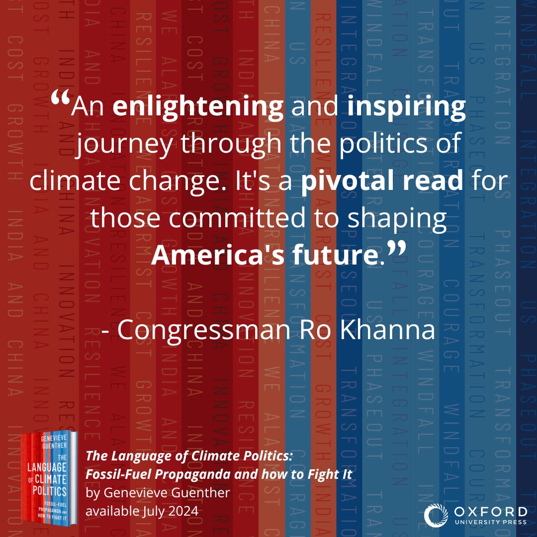 I am deeply grateful to @RoKhanna for the true honor of his reading and endorsing my book, *The Language of Climate Politics* Rep. Khanna is one of the great climate champions in Congress, so his praise means the world. (Want to preorder? Do it here💚: bookshop.org/p/books/the-la…)