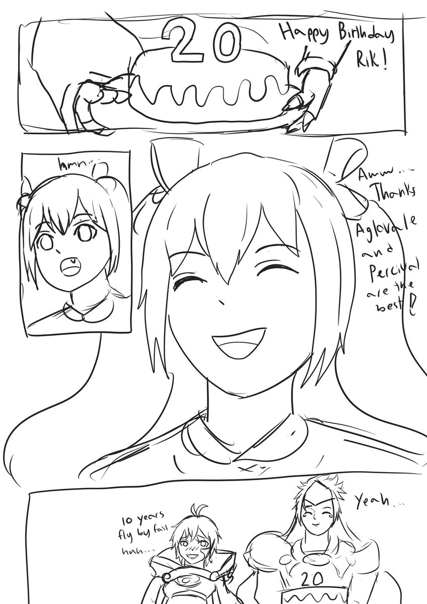 Quick birthday comic sketch. I have to do this quickly because my final is approaching. But this is my 10th year of playing Cardfight!! Vanguard so I kinda want to do something special