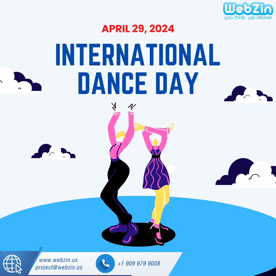 Here at Webzin Inc, we're celebrating the rhythm of life with every step, twirl, and sway! 💫From ballet to breakdance, salsa to swing, dance unites us across cultures, languages, and borders.💃🕺 #InternationalDanceDay #WebzinInc #DanceToTheBeat