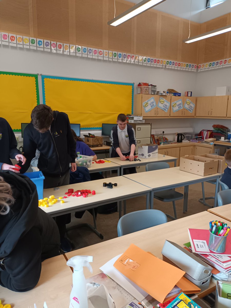 Well done to these S4/5 pupils for helping sort out some plastic bottle tops for P7 who will make something out of them for their IDL.