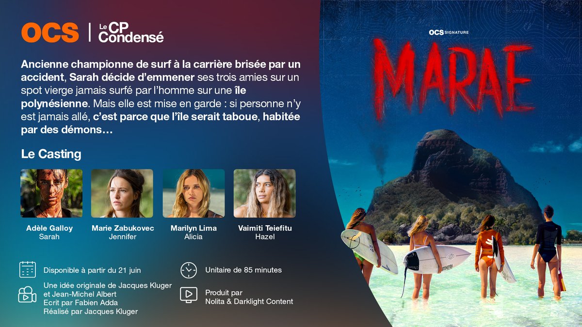 OCSTV_pro's tweet photo. Maudit soit le paradis.

Marae, votre nouveau film OCS Signature disponible dès le 21 juin.

Lien du CP : https://t.co/PJZhqCimNK https://t.co/LcdNggMAsJ