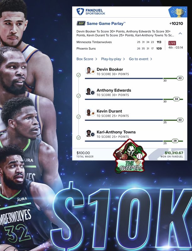 HoodRich4Pres's tweet image. WE UP✅🚀! 🔥PLAYOFF BANGER💰

Whop.com/the-sweepers