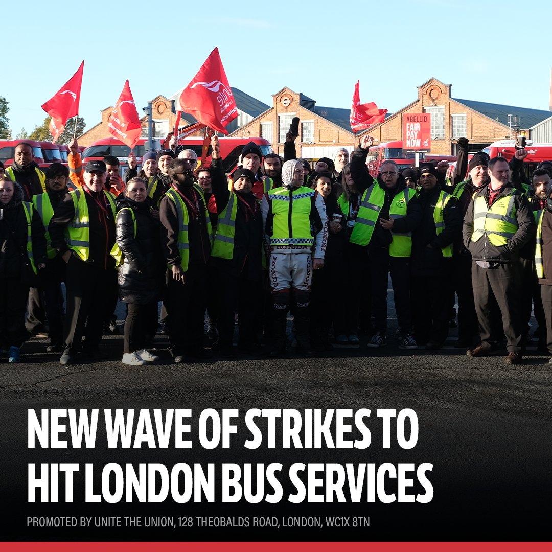 Bus controllers working in Twickenham and Battersea for Transport UK to walk out for eight days in May. unitetheunion.org/news-events/ne…