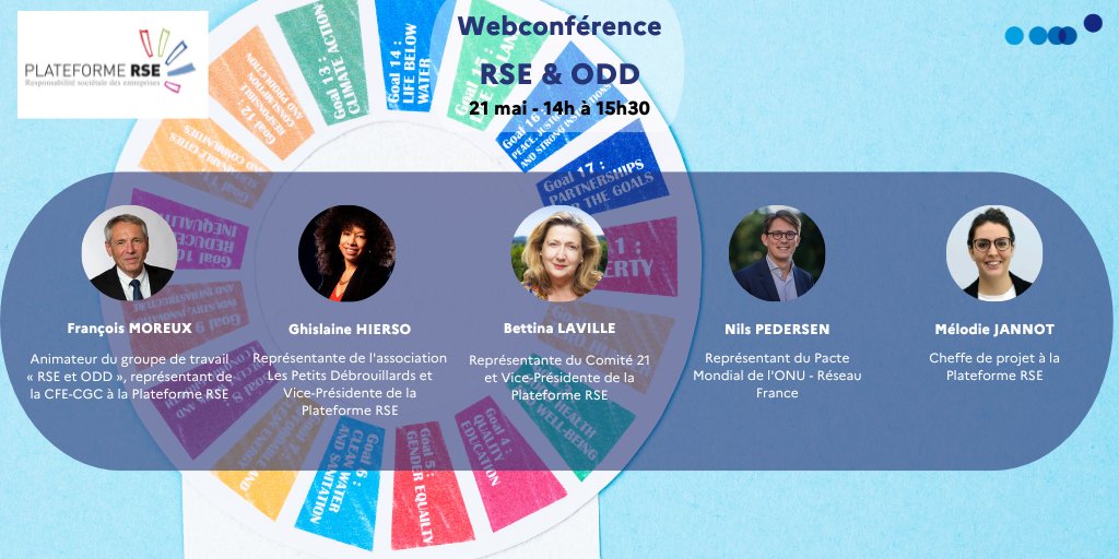 📅Comment renforcer les liens entre #RSE et objectifs de développement durable #ODD ? On en discute à l'occasion de la webconférence organisée par la @PlateformeRSE le mardi 21 mai à 14h00. N'hésitez pas à vous inscrire. 👉strategie.gouv.fr/debats/webconf…