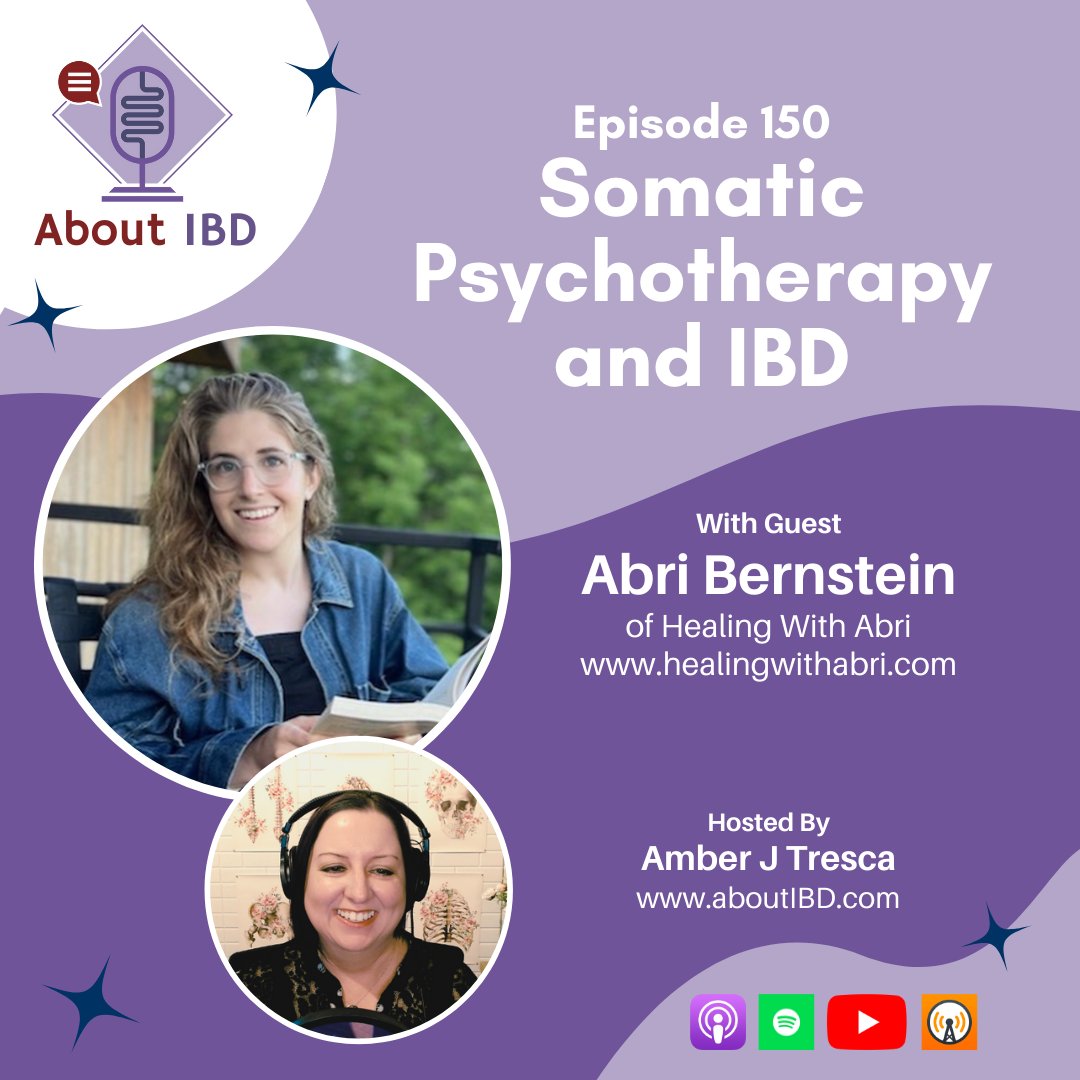 On #AboutIBDPodcast Ep 150, meet Abri, a somatic psychotherapy student. She explains: 🚥 Signals of stress 🧩 Cues from the body about dysregulation ⚡ Why addressing trauma stored in the body helps people with #IBD Get it in your fave #podcast app or at: bit.ly/AIBD150