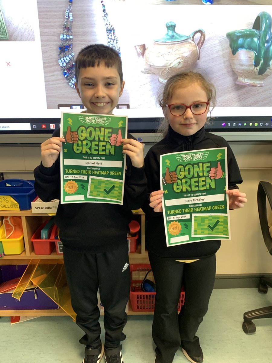 ctrps1's tweet photo. 🌟🎉 Big congratulations to Daniel & Cara from P5B! 🚀🔢 They've turned their heat maps from red to green on Times Tables Rockstars, averaging under 4 seconds for all their times tables answers. Amazing dedication and progress! 👏 #MathsStars #AchievementUnlocked #ProudTeachers https://t.co/Rs9QkR8fwv