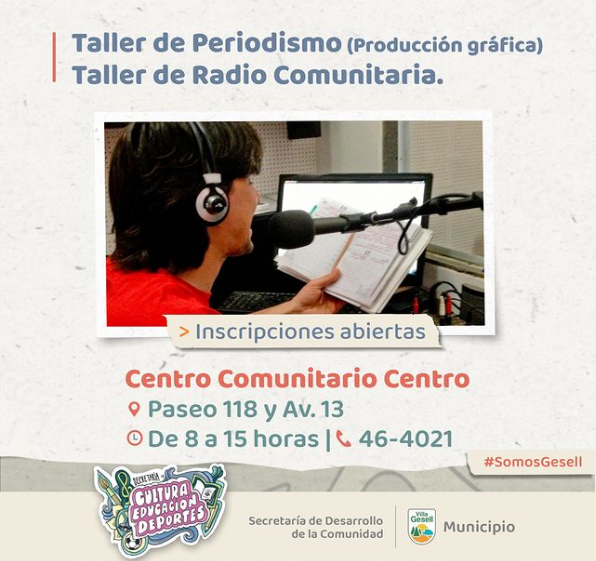🎙️¡𝗔𝗽𝗿𝗲𝗻𝗱é 𝘀𝗼𝗯𝗿𝗲 𝗿𝗮𝗱𝗶𝗼 𝘆 𝗽𝗲𝗿𝗶𝗼𝗱𝗶𝘀𝗺𝗼 𝗲𝗻 𝗲𝗹 𝗖𝗲𝗻𝘁𝗿𝗼 𝗖𝗼𝗺𝘂𝗻𝗶𝘁𝗮𝗿𝗶𝗼 𝗖𝗲𝗻𝘁𝗿𝗼!
🙌🏼Para saber más sobre las clases de Radio Comunitaria y Periodismo especializado en producción gráfica: Mayores datos en enfoque.ar/index.php?nota…