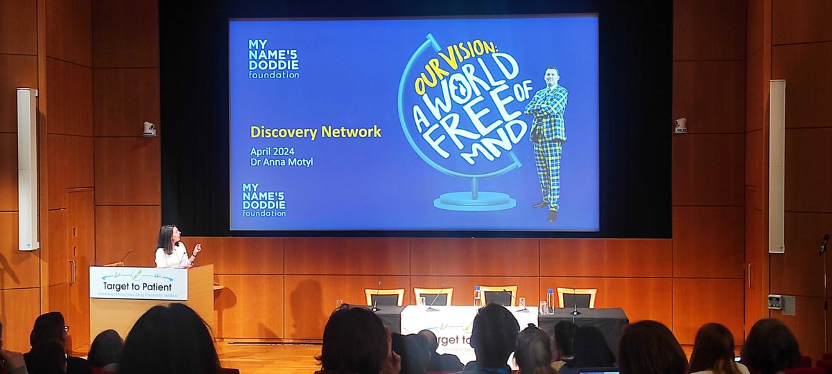 It's great to have our research team at the Target to Patient Conference today, presenting My Name’5 Doddie Foundation's Discovery Network The Discovery Network has been launched to catalyse the search for effective MND treatments To find out more visit: myname5doddie.co.uk/research/fundi…