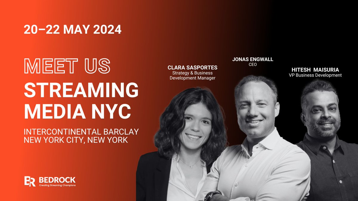We’re excited to be at #StreamingMediaNYC from 20-22 May! 
Our expert team, alongside our CEO, Jonas Engwall, will be there to unveil our latest innovative solutions and soak up insights on the ever-evolving streaming landscape from fellow media leaders. 
#streaming #media