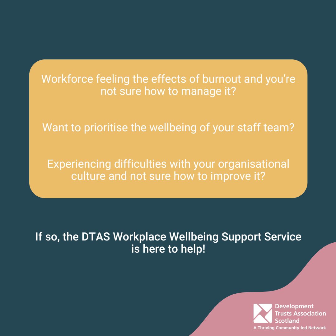 Just launched… The DTAS Workplace Wellbeing Support Service is here to help your community organisation with workplace wellbeing. Visit our website for more information, dtascot.org.uk/benefits/advic… or scan the QR code to make a referral.