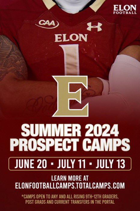 Thank you @Coach_Stad for the personal invite to @ElonFootball camp @LC_JacketsFB @CWSantia