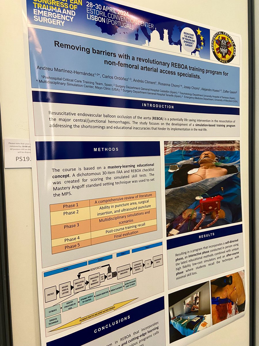 A revolutionary REBOA training program. #ECTES2024 @estesonline No boundaries to expand knowledge and technical skills @ERC_resus @TacTrauma @StcuaeC @frontlinecobra @CarlosYanezCiru @surgicalpizza @mayoclinicemres @SEMES_ @Cirbosque @EVTMSociety @trasmussen_md @Me4Trauma