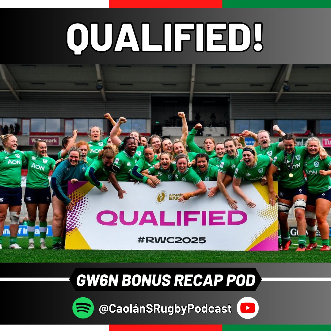 Bonus Podcast 🎙️ Ireland Qualify for #RWC2025

After an enthralling weekend for Irish rugby in Belfast and Dublin, I hopped on to discuss the magnitude of Ireland's 3rd place 6N finish, RWC qualification, mood music, bouncebackability and more!

Enjoy ☘️ open.spotify.com/episode/4WdFum…