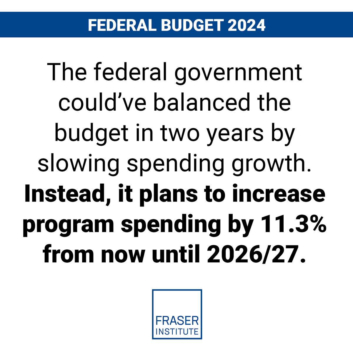 And there’s no plan for a return to balanced budgets any time soon. fraserinstitute.org/federal-budget… #cdnpoli #Budget2024