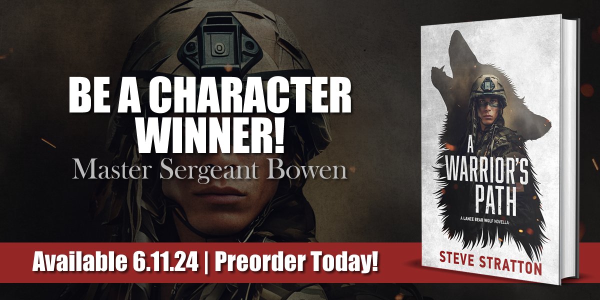 Congrats to @NBowen57! He’s been selected among those who have preordered A WARRIOR’S PATH - (pub. 6/11/24) by award-winning author @strattonbooks - to have a character named after him. Preorder today to recognize numerous benefits/win more great prizes: silverbackpub.com/premium-preord…