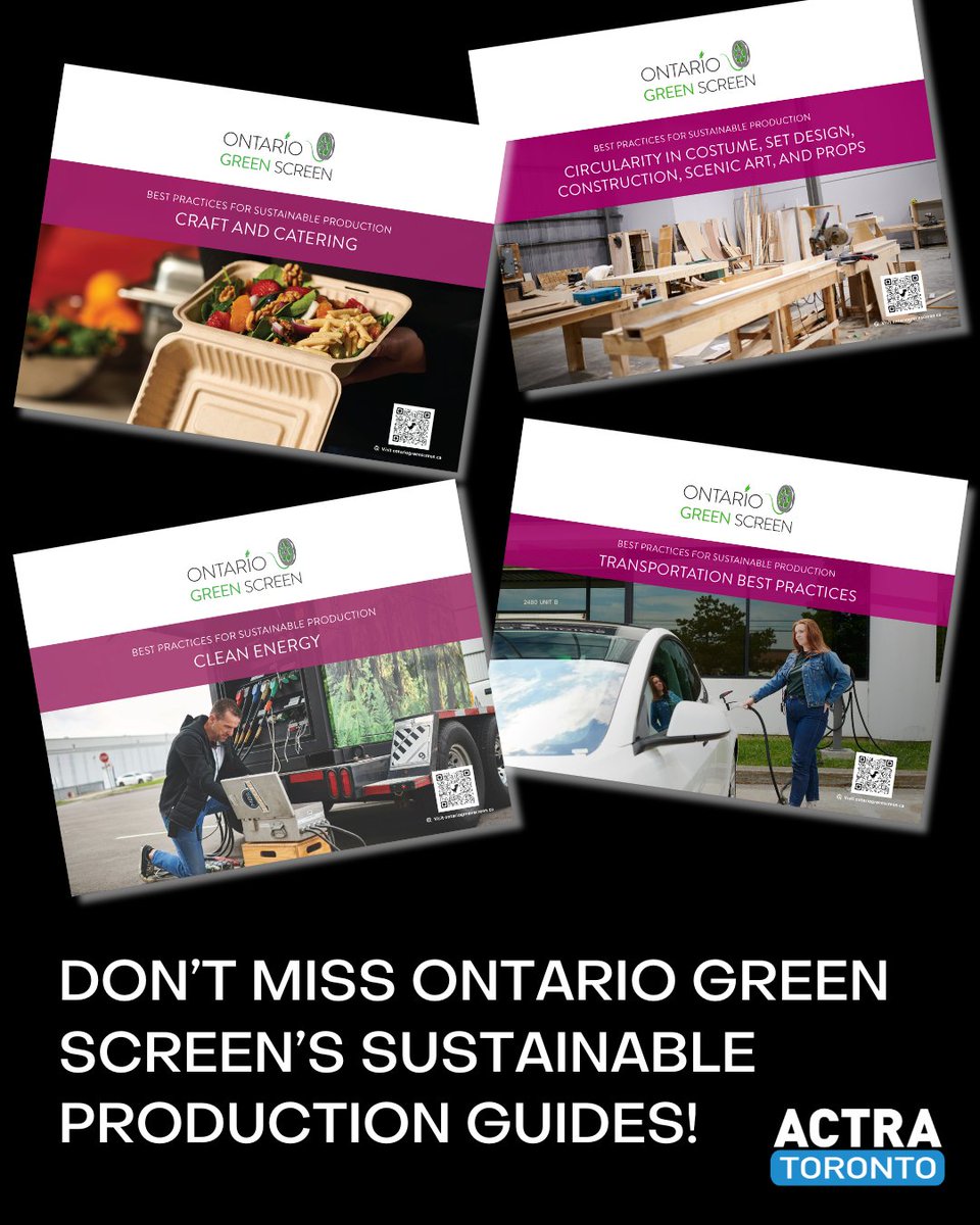 Have you seen @ontariogreenscreen's Sustainable Production Guides? Throughout Earth Month they have released four handy guides on best practices for sustainable production. Don't miss these valuable resources to help make a difference. Read now: digitallibrary.ontariocreates.ca/DigitalLibrary…