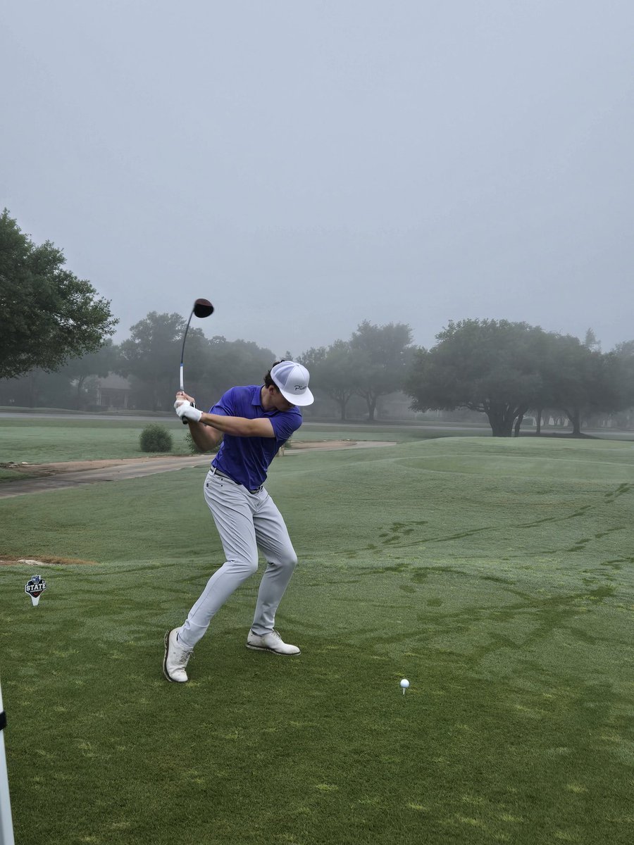 Here we go! 

⭐ 6A Boys State Golf Championship
⛳ White Wing Golf Club 
📍 Georgetown, TX

After a 30 minute fog delay, starting on Hole 10:
🌀 Jaxson Dittmer 8:40
🌀 Jake Robinson 8:50
🌀 Keaton Blume 9:00
🌀 Adrian Rodriguez 9:10
🌀 Joshua McGown 9:20

#ReignCain