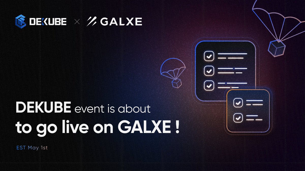 🚀Exciting news, #DEKUBE family!

🔥We're launching our first-ever Quest on <a href="/Galxe/">Galxe</a> <a href="/GalxeQuest/">Galxe Quest</a>!

🌟Stay tuned and @ your frens in the comment for an added opportunity to win.

#EarlyBird #Galxe #DEKUBE #LLM #AI