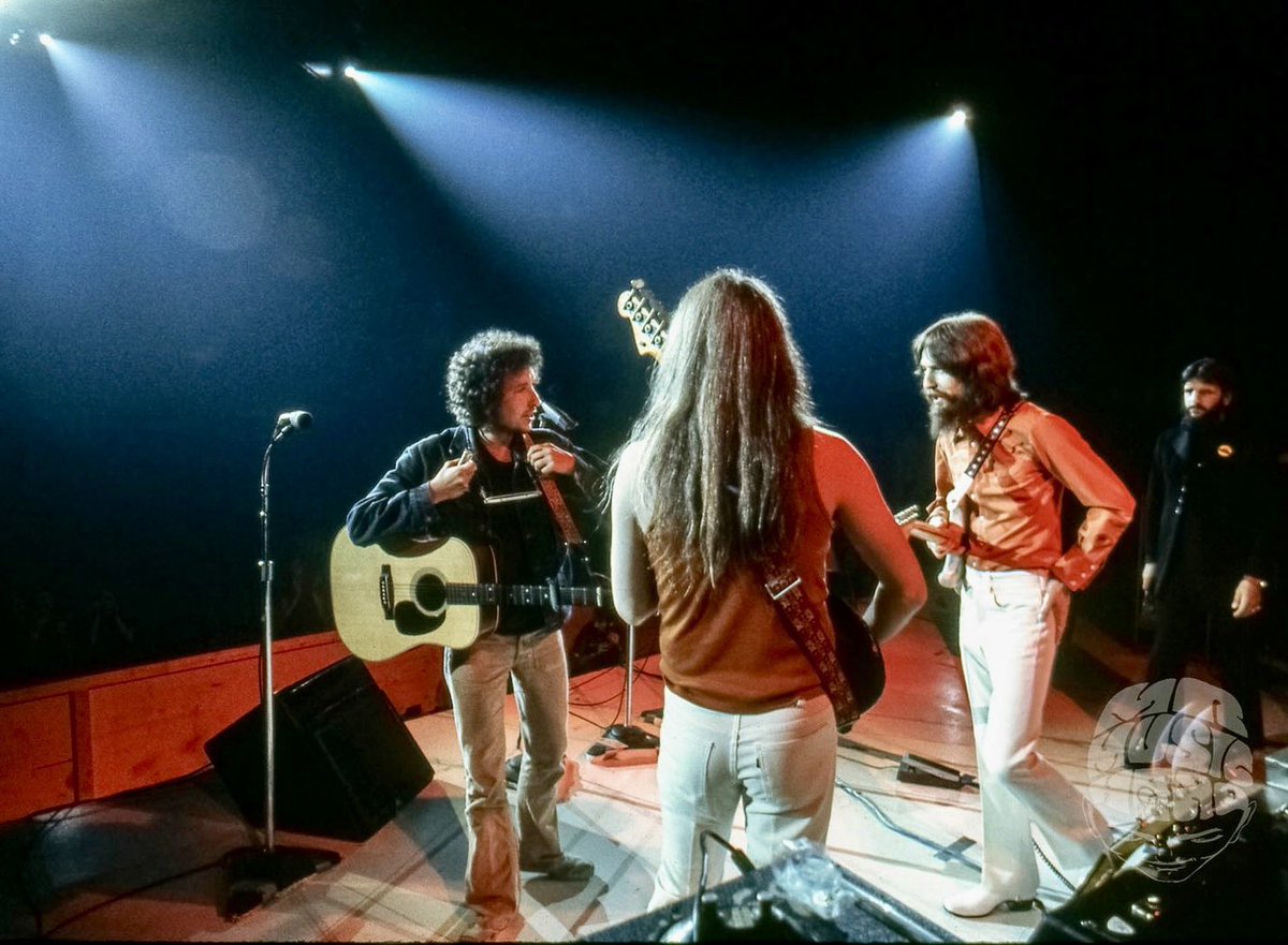 Bob Dylan performs with Leon Russell, George Harrison and Ringo Starr at The Concert for Bangladesh, Madison Square Garden, NYC, 1971. 📸: Tom Wilkes. #BobDylan #Dylan