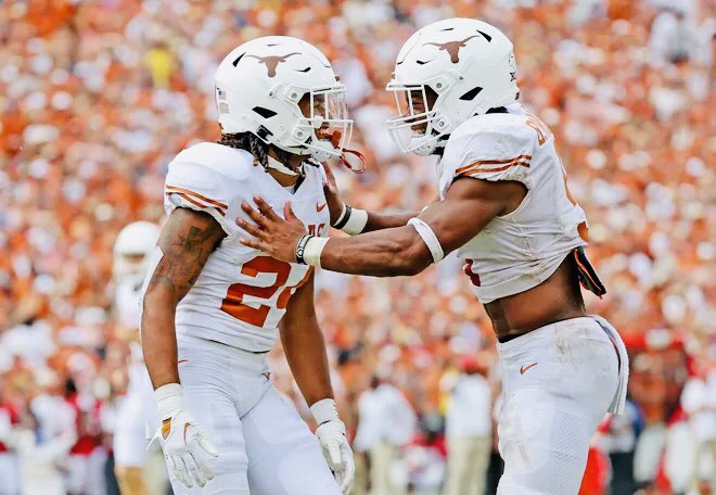 Through 10 games at Texas: Jonathon Brooks (2023) Rush Yards: 1,139 Average: 6.1 Touchdowns: 10 Receptions: 25 Receiving Yards: 286 Bijan Robinson (2022) Rush Yards: 1,158 Average: 5.7 Touchdowns: 12 Receptions: 19 Receiving Yards: 314