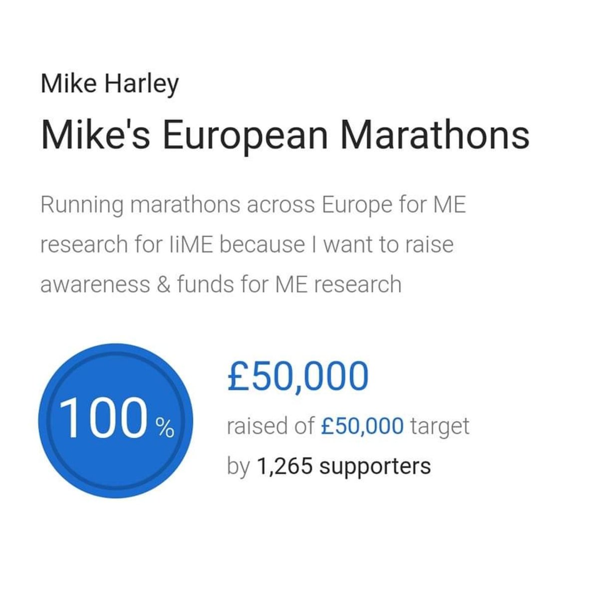 Thanks to @MikesEUmaras for this amazing achievement Enabling biomedical research @CofEforME in @NorwichResearch and raising awareness around #Europe Our great thanks to Mike and his family justgiving.com/fundraising/mi… #mecfs @TheQuadram #research #philanthropy