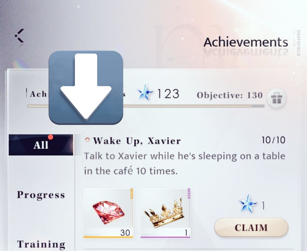 In case of ...
It's hidden achievement 
Poke him 10 times when he sleeps on a table 
#LoveandDeepSpace  #otome #visualnovel #LoveandDeepspaceXavier #러브앤딥스페이스 #恋と深空