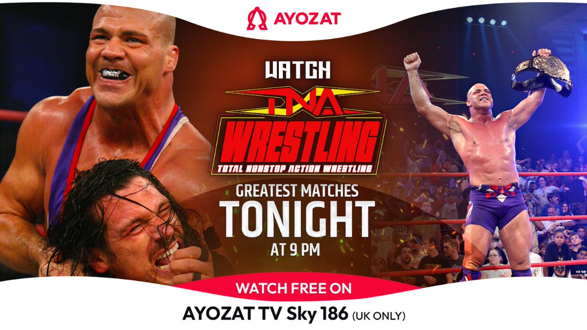 Tune in tonight at 9pm for TNA Wrestling: Greatest Matches on AYOZAT TV Sky 186. From legendary battles to unforgettable moments, this is your chance to relive the best of TNA Wrestling. – *For UK viewers only* #TNA #TNAwrestling #wrestling #sport @ThisIsTNAUK