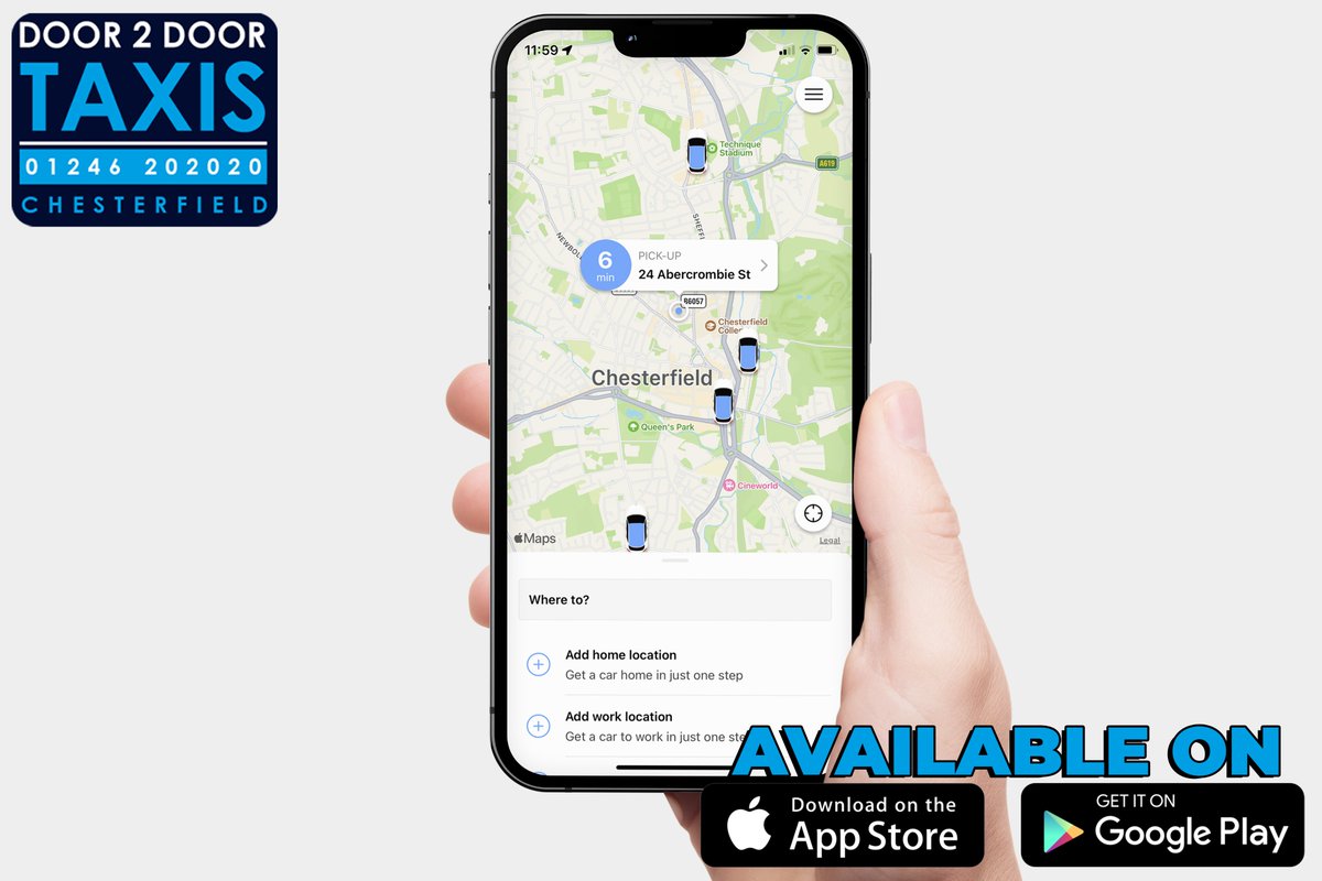 With our taxi app, your destination is just a tap away. No more waiting, no more worries. Download now!

📲 Download our app: bit.ly/Door2Door-App
📞 01246 202020
🌐 door2doortaxi.co.uk
-
-
-
#Door2Door #Chesterfield #ChesterfieldTaxis #Derbyshire #ChesterfieldFC