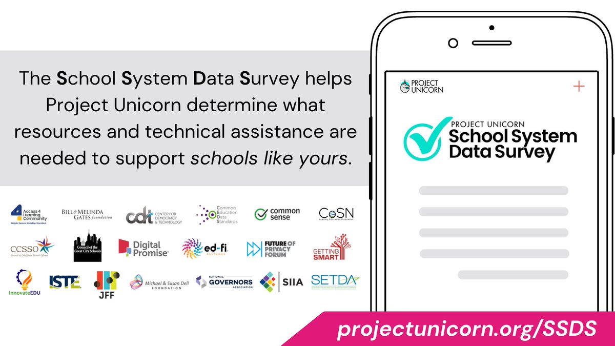 Assess your districts’s current data ecosystem and capabilities by taking @projunicorn School System Data Survey. Survey participants will be entered into a raffle to win one of 20 $150 Amazon gift cards. bit.ly/40Rfv0z