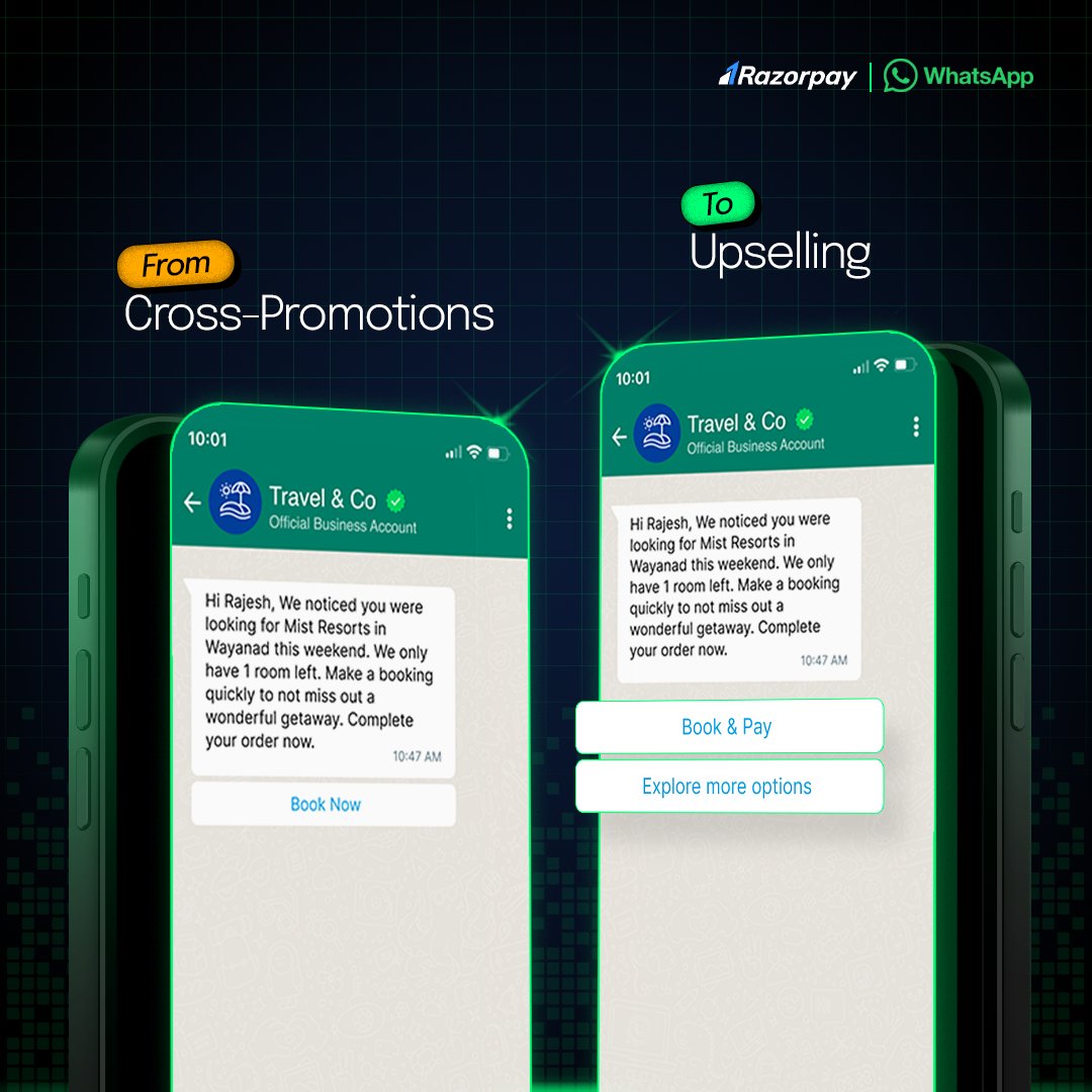 Open new avenues for your business on WhatsApp. Find your customers and turn your conversations with them into conversions with Razorpay Payments on WhatsApp!