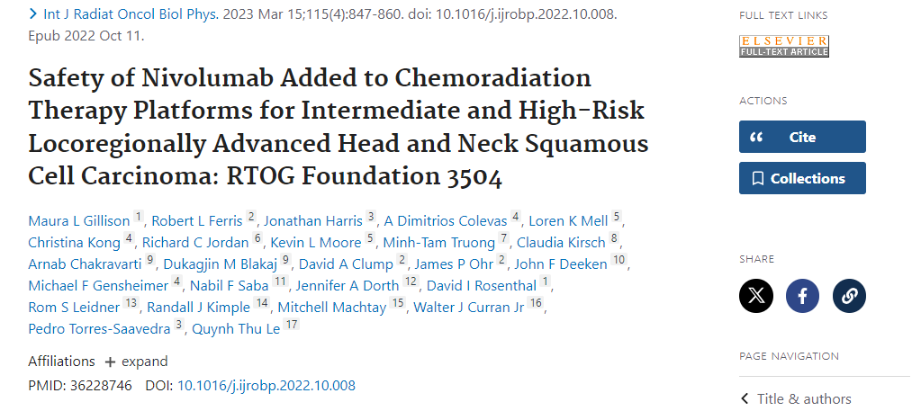 In the last few days of #HeadandNeckCancer Awareness Month - we call your attention to some H&N cancer-related publications from RTOG Foundation trials that you can find linked on the RTOG website here: rtog.org/Clinical-Trial…