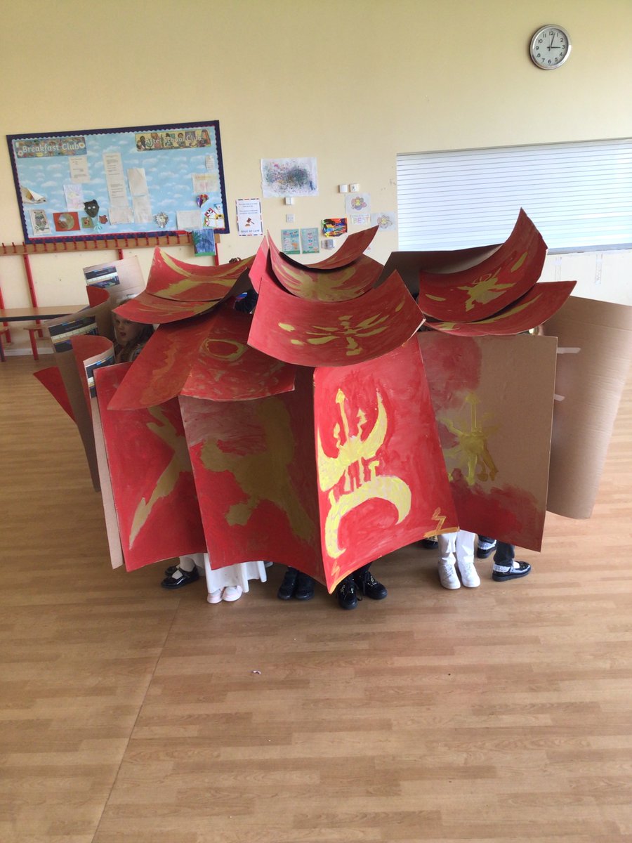 Roman Day in Seuss Class was a big success! We learnt about how and why the Roman army invaded Britain and even tried some shield formations! #wygateway #REACH @WygateA