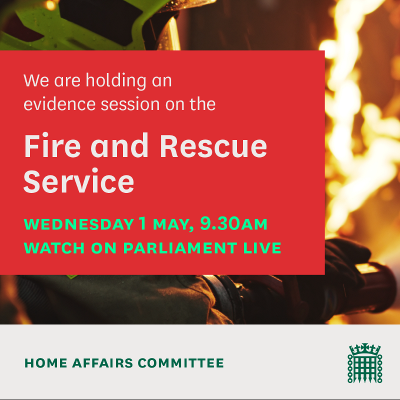 We are holding our third evidence session on the Fire and Rescue Service tomorrow at 9.30am 🚒 We’re hearing from Dr Sabrina Cohen-Hatton, Chief Fire Officer at West Sussex Fire and Rescue, and Chair of Improvement Committee @NFCC_FireChiefs Read more 👇 committees.parliament.uk/work/8179/fire…