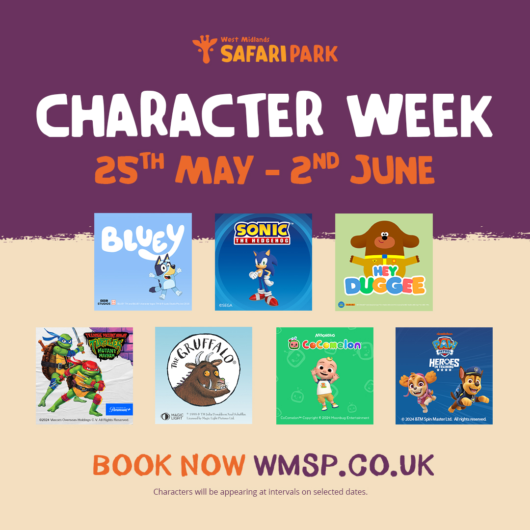 Character Week is returning this May half-term! 😃 Your favourite characters will be making personal appearances at intervals on selected dates during free Meet & Greet sessions! Add this to your booking online to secure a spot to see them! 👉wmsp.co.uk/events-detail/… 🎟️