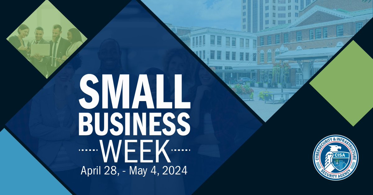 CISAgov's tweet image. Celebrating #SmallBusinessWeek! SMB owners, your hard work deserves protection.🛡️ We offer resources and services to help you safeguard your investment from both cyber &amp;amp; physical threats. cisa.gov/small-business…