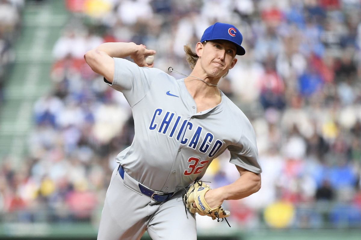 Cubs pitcher innings leaders:

1. Shōta Imanaga: 27.2
2. Javier Assad: 27.0
3. Ben Brown: 23.0 
4. Jordan Wicks: 23.0