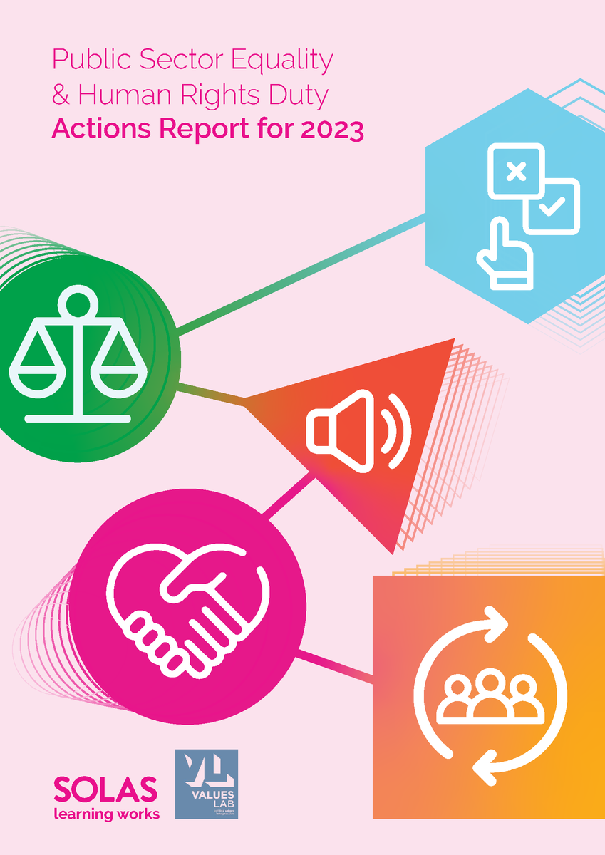 As part of our commitment to work towards driving the #PublicSectorDuty forward and advancing #equality and #humanrights into our organisation, SOLAS has published another actions report on our website: tinyurl.com/mwph9tpa⚖️♀️🏳️‍⚧️👪⚥🇺🇳✊🏽🟰 Learn more: solas.ie/about/public-s…