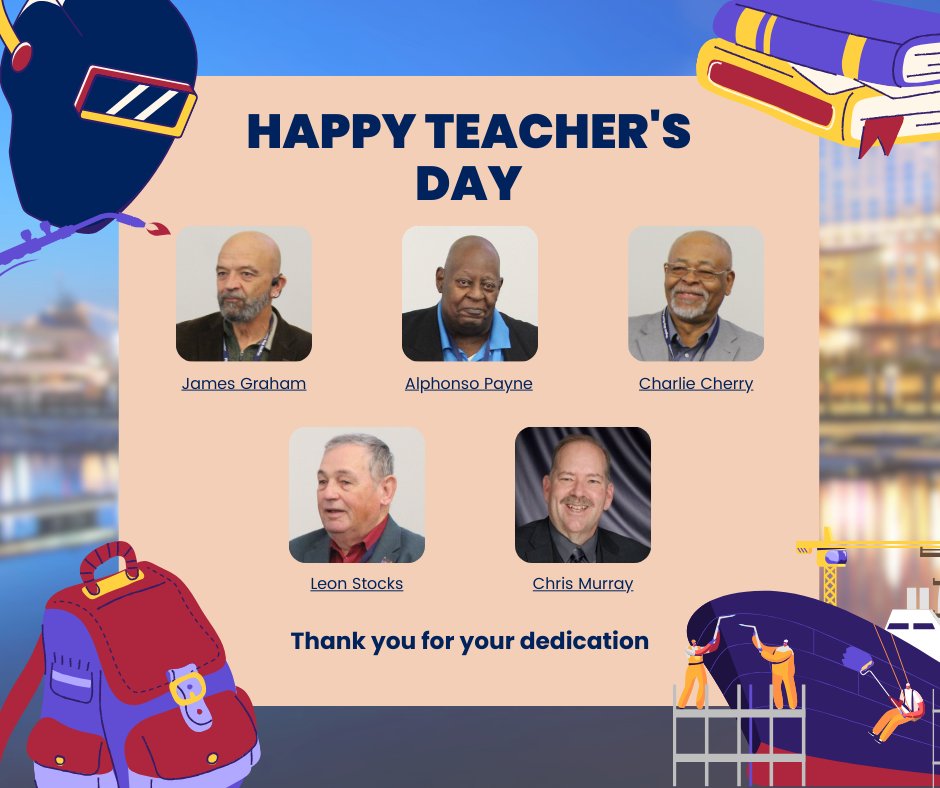 This #TeachersDay, we at VSRA wanted to highlight the incredible classroom instructors that come to our office to teach our courses to ship repair workers. These five men are helping the industry in a major way. We cannot thank them enough for what they do.
#Virginia