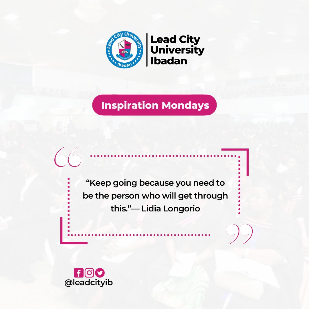 'Keep going because you need to be the person who will get through this.' - Lidia Longorio

#qotd #LCU #mondaymotivation #inspirationmonday