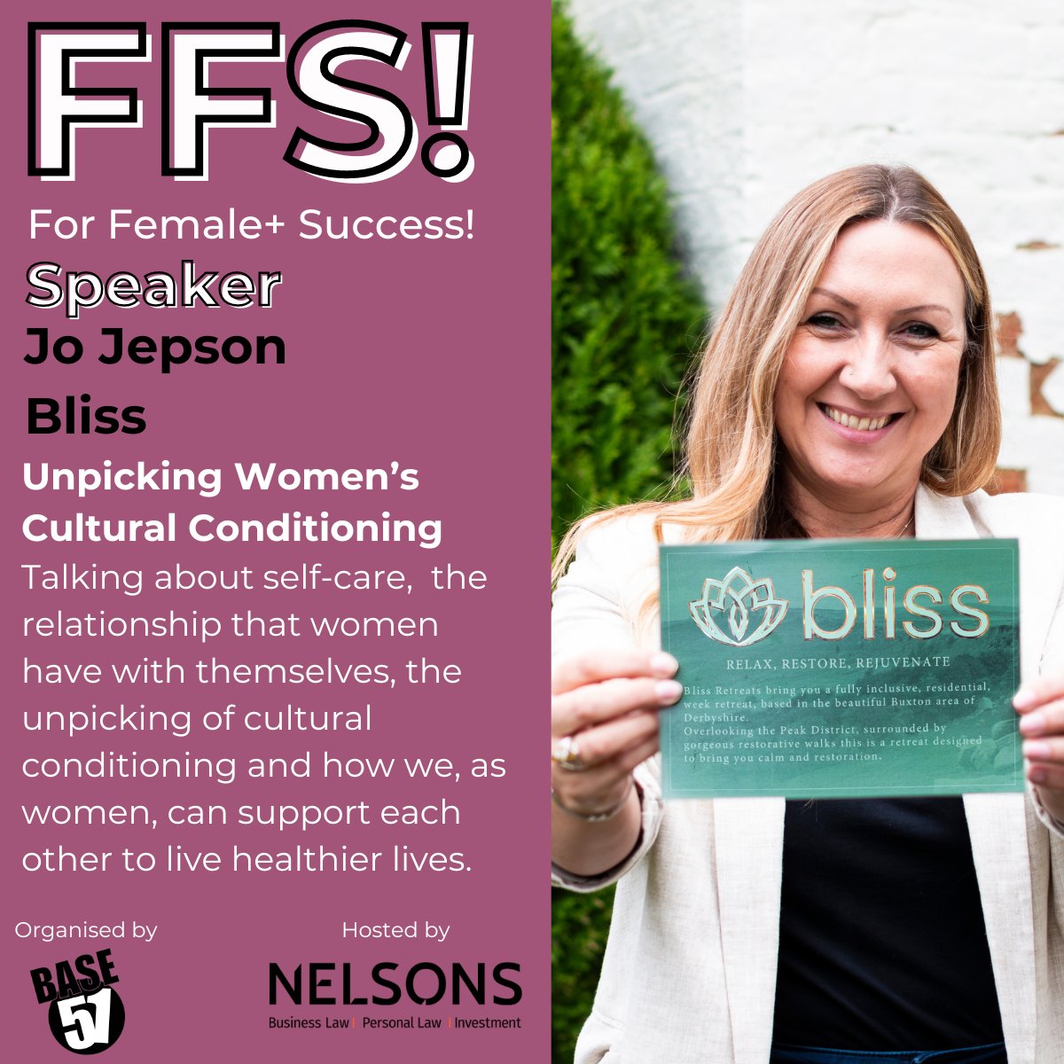 We are back at @Nelsons_Law on the 5th June for the next For Female+ Success event! Just £10 for drinks, nibbles, #networking, 4 amazing speakers and a friendly atmosphere 🙌 All raising funds for our work with young people in #Nottingham! base51.org/events