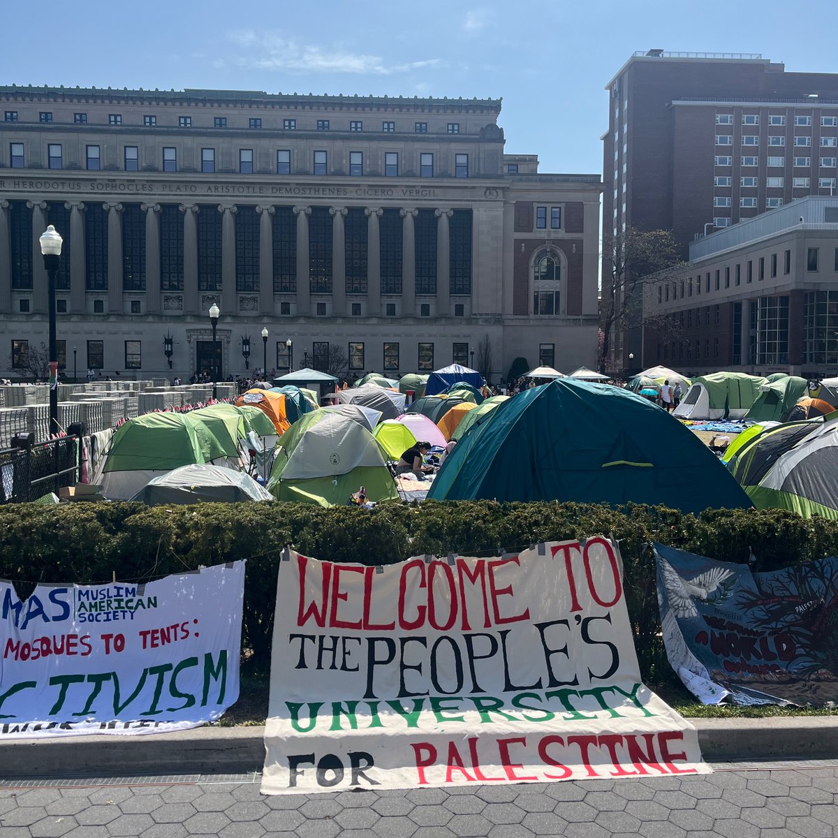 i visited the columbia gaza solidarity encampment yesterday and i am so proud of what the students with @ColumbiaSJP and @JVPColumbia have accomplished. may they be victorious