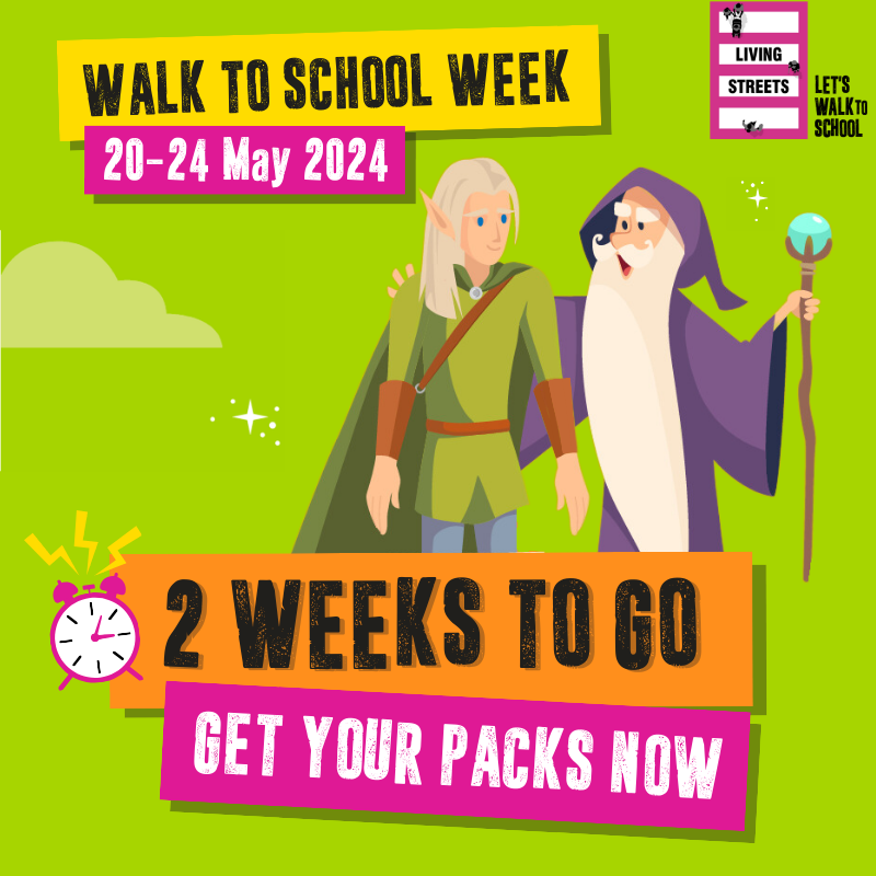 We're so close now! Only 2 weeks till #WalkToSchoolWeek and we can't wait to start the celebrations. This is your school's last chance to order the #MagicOfWalking classroom packs as the order deadline for guaranteed delivery is tomorrow - hurry! 🧙‍♂️🧝‍♀️ livingstreets.org.uk/wtsw