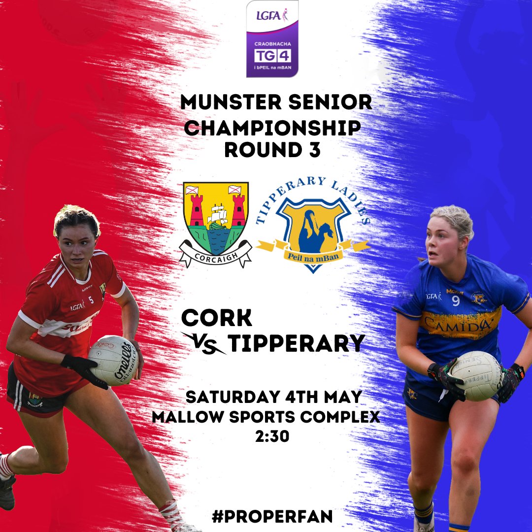 Coming 🔜

@kerryladiesfoot are safely through to the 2024 @MunsterLGFA Senior Final - but will it be holders @CorkLGFA or @TippLadiesFB who meet the Kingdom on May 18?

All will be revealed on Saturday when Cork play Tipp in Mallow!

#ProperFan