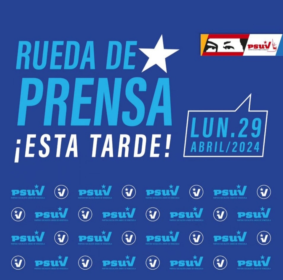 #29Abr HOY 🚩 Rueda de prensa de la Dirección Nacional del PSUV. ¡No se la pierdan! #somospsuv 🥰❤️ #VenezuelaPaísDeEsfuerzoPropio @NicolasMaduro @dcabellor @HectoRodriguez @ndelgadoPSUV