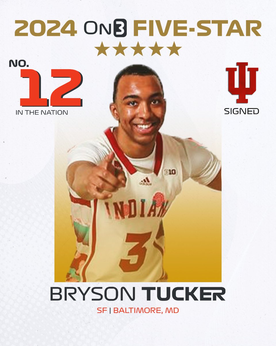 🚨NEW🚨 Indiana SF signee Bryson Tucker ranks No. 12 & five-stars in the final 2024 On3 150. on3.com/news/counting-…