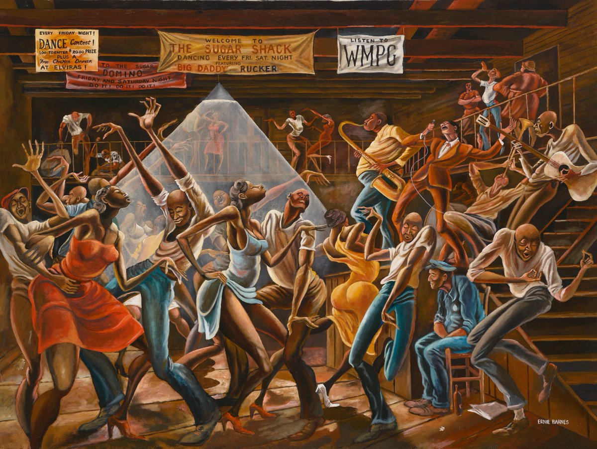 Ernie Barnes’ work used for various album covers. A thread. 🧵 🎨 “The Sugar Shack” painting on Marvin Gaye’s 1976 “I Want You”