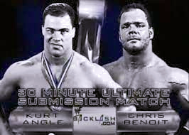 4/29/2001

Chris Benoit defeated Kurt Angle in a 30-Minute Ultimate Submission Match at Backlash from the Allstate Arena in Chicago, Illinois.

#WWF #WWE #Backlash #ChrisBenoit #TheRabidWolverine #TheCrippler #KurtAngle #OlympicGoldMedalist #30MinuteUltimateSubmissionMatch