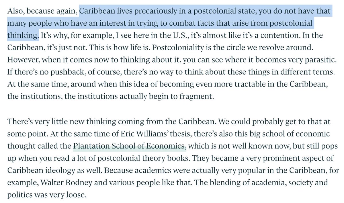 .@rasheedguo argues that postcolonial ideology has become deeply entrenched and largely unquestioned in Caribbean intellectual and political life and thus continues to struggle at charting an autonomous path forward.