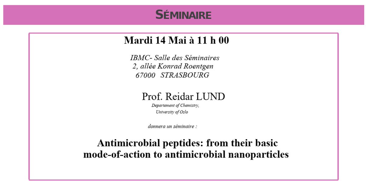 Prof Lund, invited by Dr Cécilia Ménard-Moyon, will give a talk at IBMC:  
👉Tuesday 14, May   
⏲️11:00 am