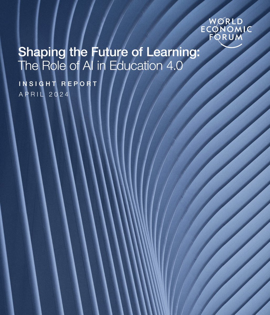 New @WEF report shows how #AI could transform education for teachers, students and administrators. www3.weforum.org/docs/WEF_Shapi… #edtech #GenAI @isteofficial @cosn @iteea @educ_technology @asugsvsummit @ascd @neatoday @aftunion @OECDEduSkills